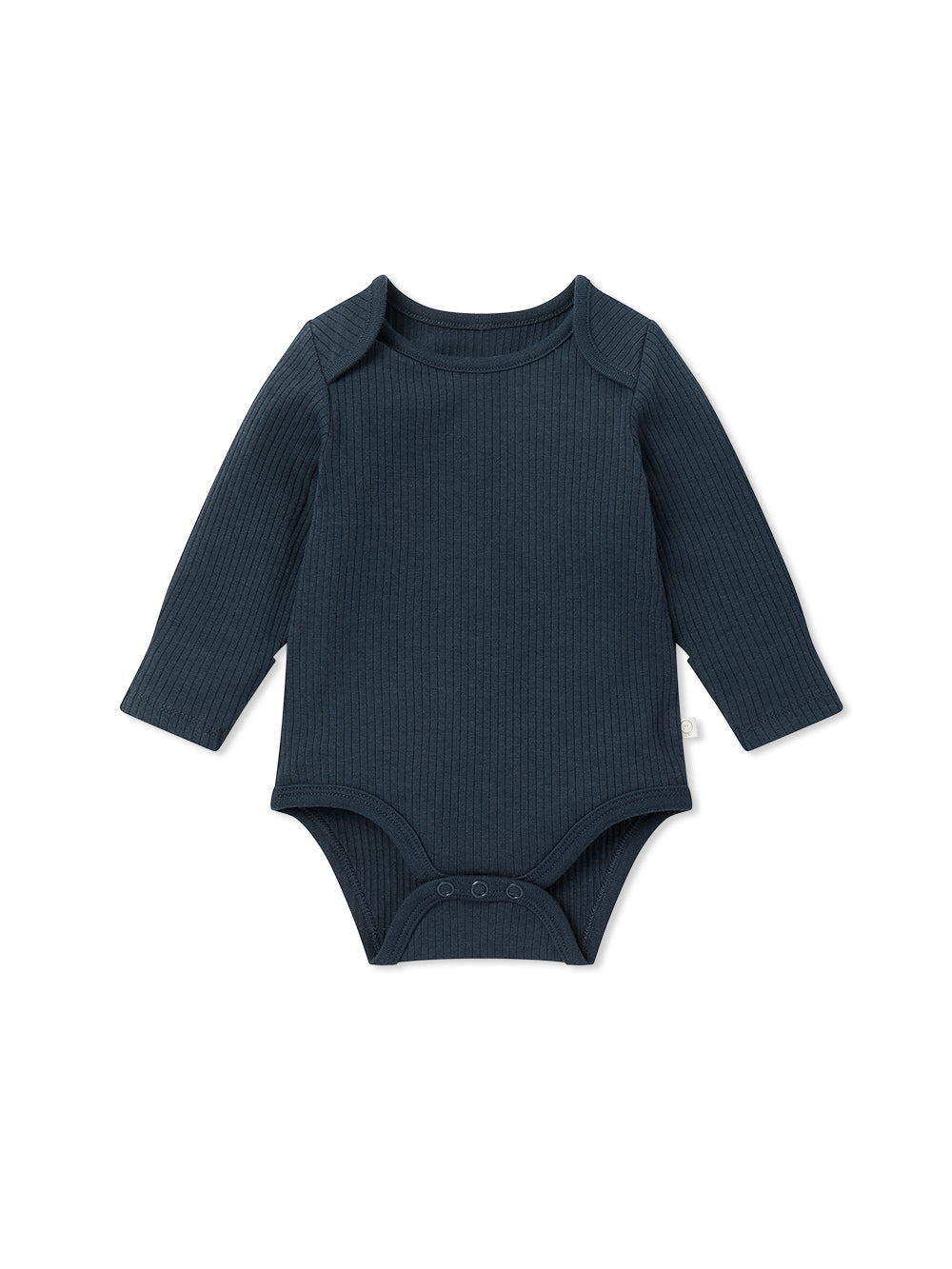 Navy Ribbed Long Sleeve Bodysuit