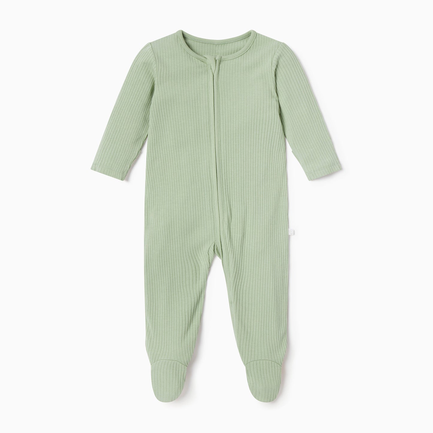 Sage Ribbed Clever Zip Sleepsuit