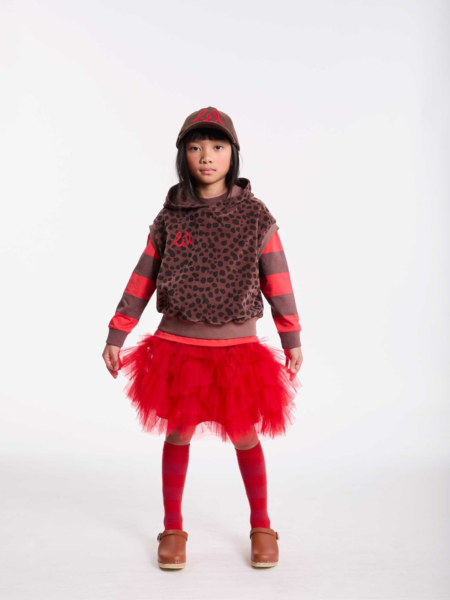 Ink Red Tux Tulle Skirt