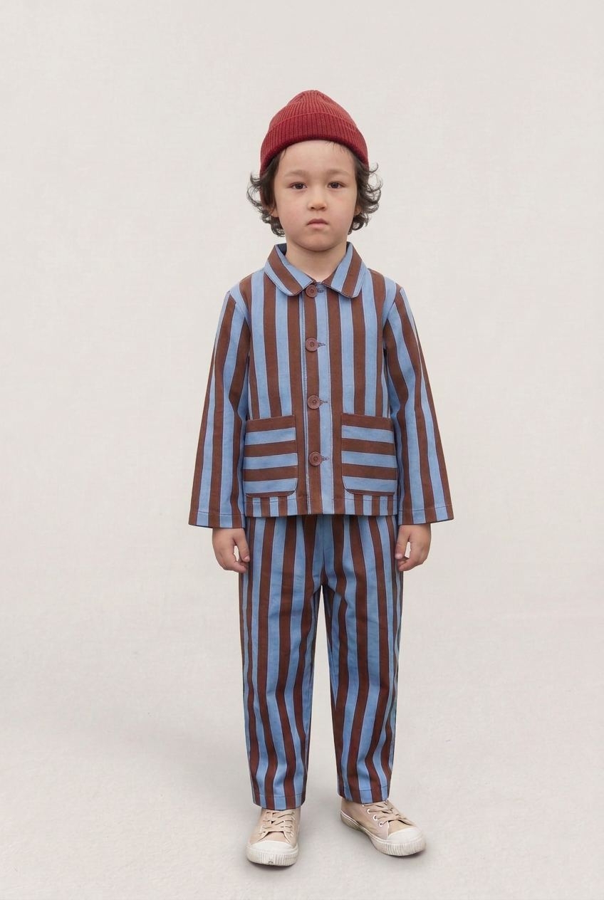 Brown & Cornflower Stripe Arnie Trousers