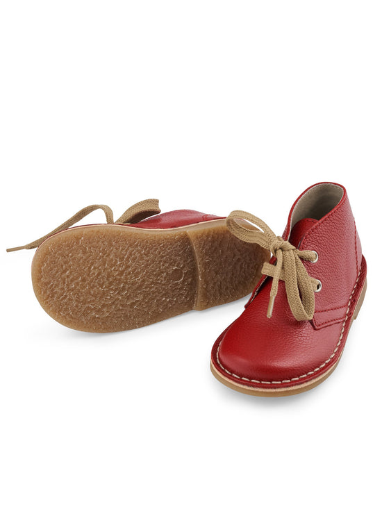 Load image into Gallery viewer, Red Leather Kids Lace Up Boots
