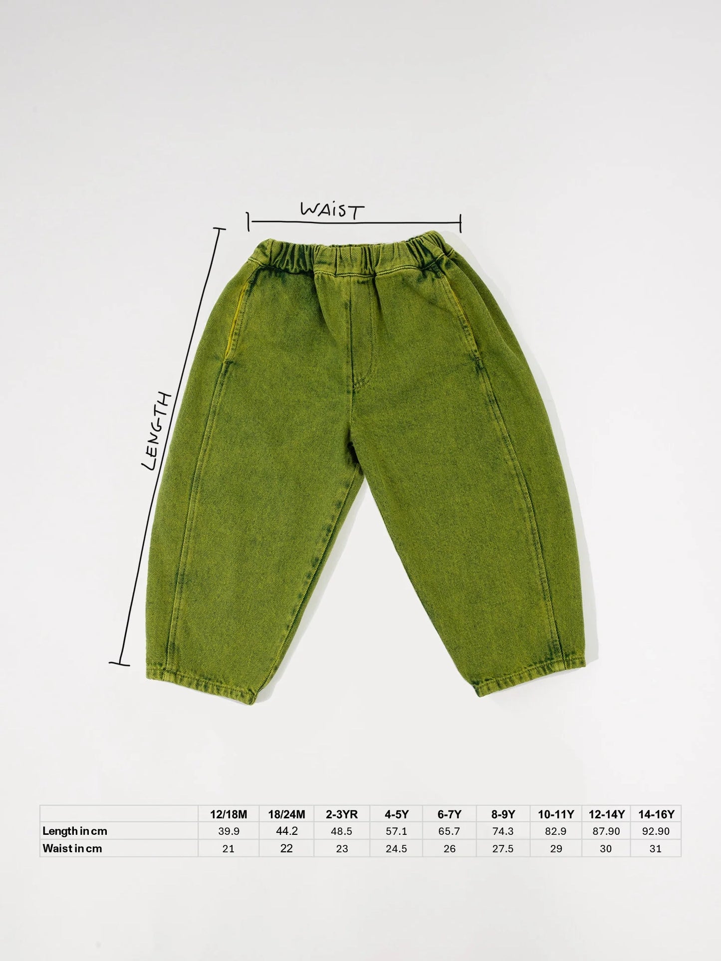 Green Overdye Denim Manu Kids Trousers