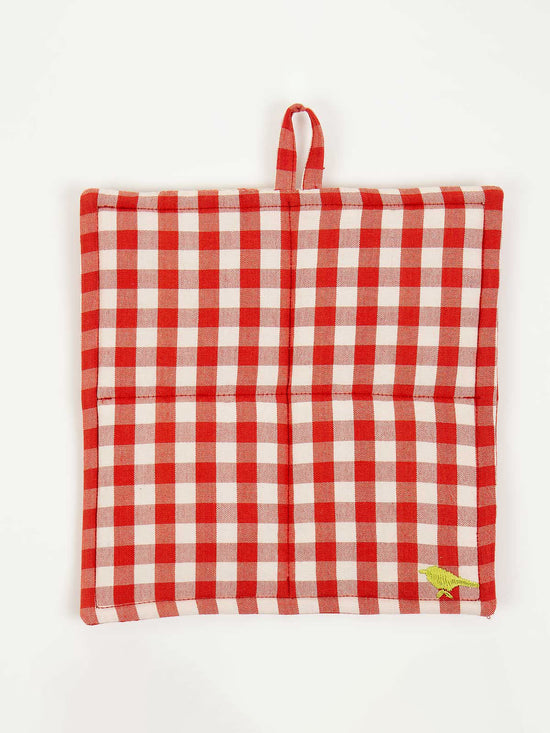 Red & Off White Potholder