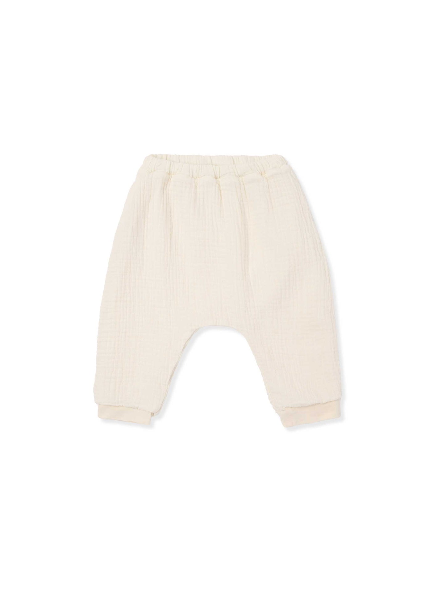 Ivory Textured Trousers