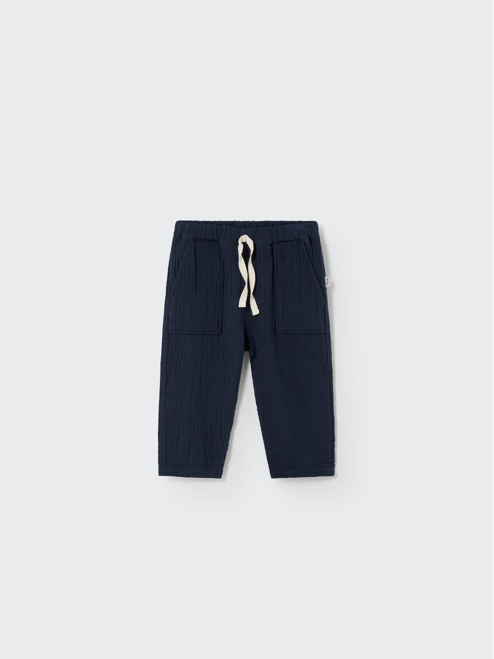 Navy Soft Gauze Baby Trousers