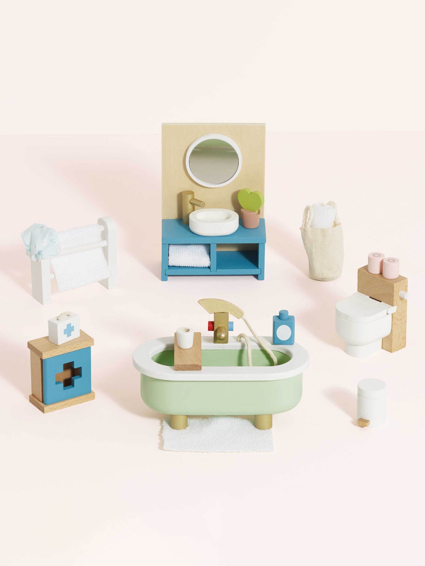 Wooden Dolls House Bathroom Furniture