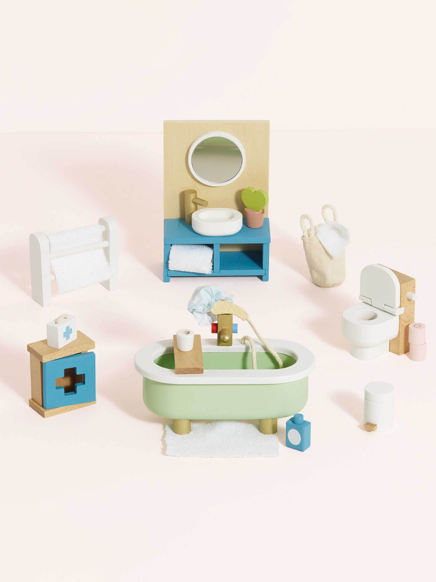 Wooden Dolls House Bathroom Furniture