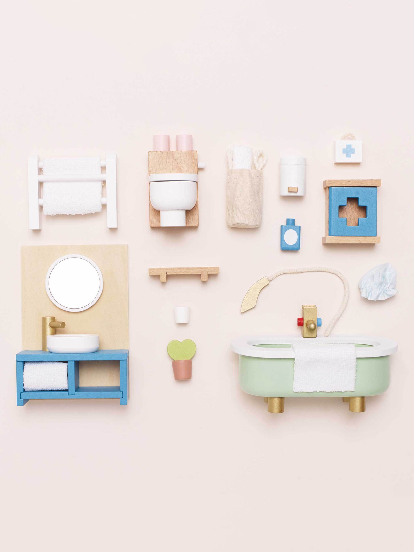 Wooden Dolls House Bathroom Furniture