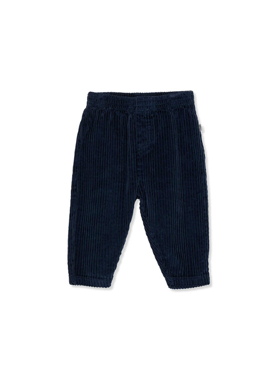 Navy Organic Cord Baby Trousers