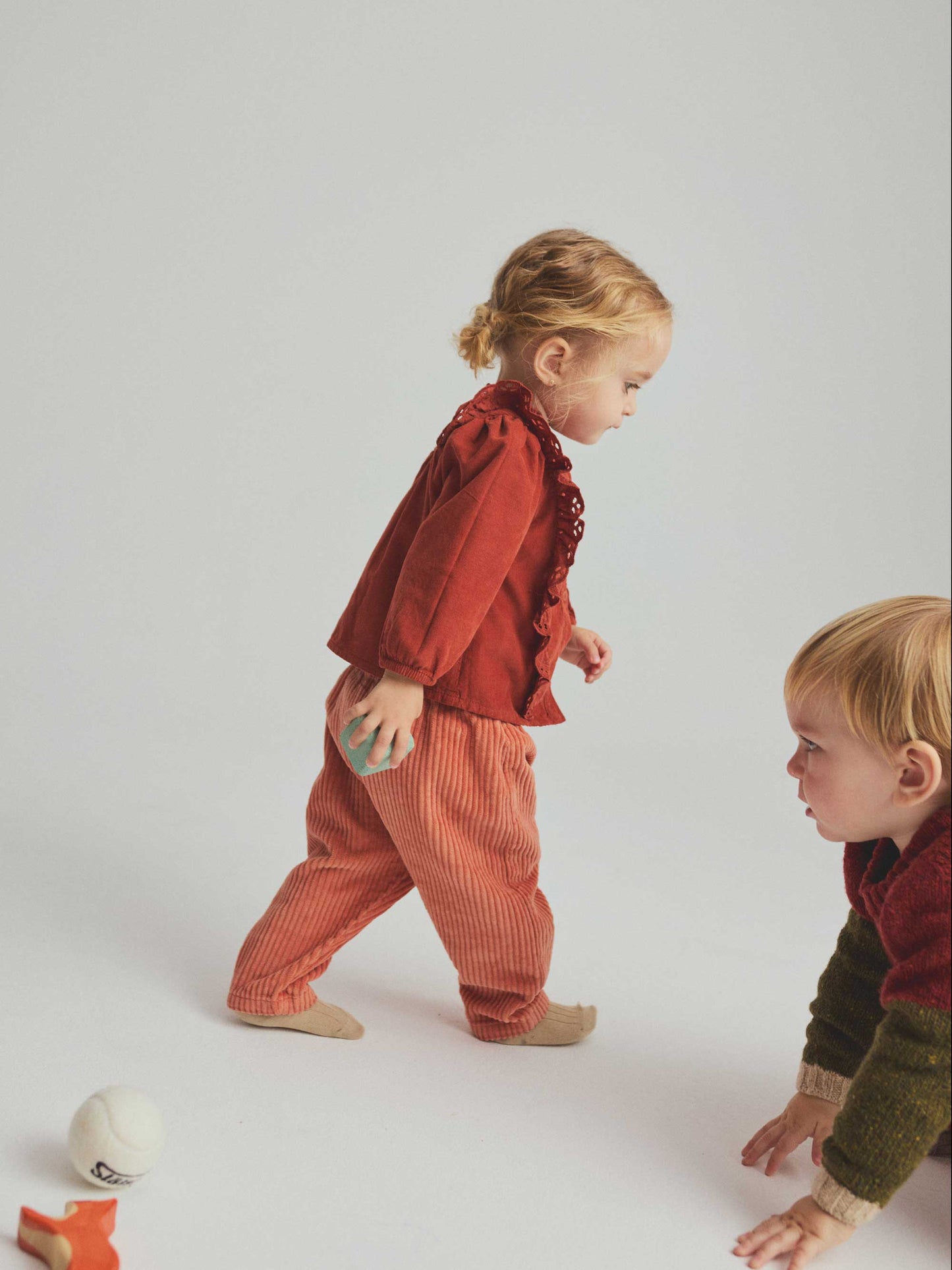 Pink Sienna Wide Corduroy Baby Pants