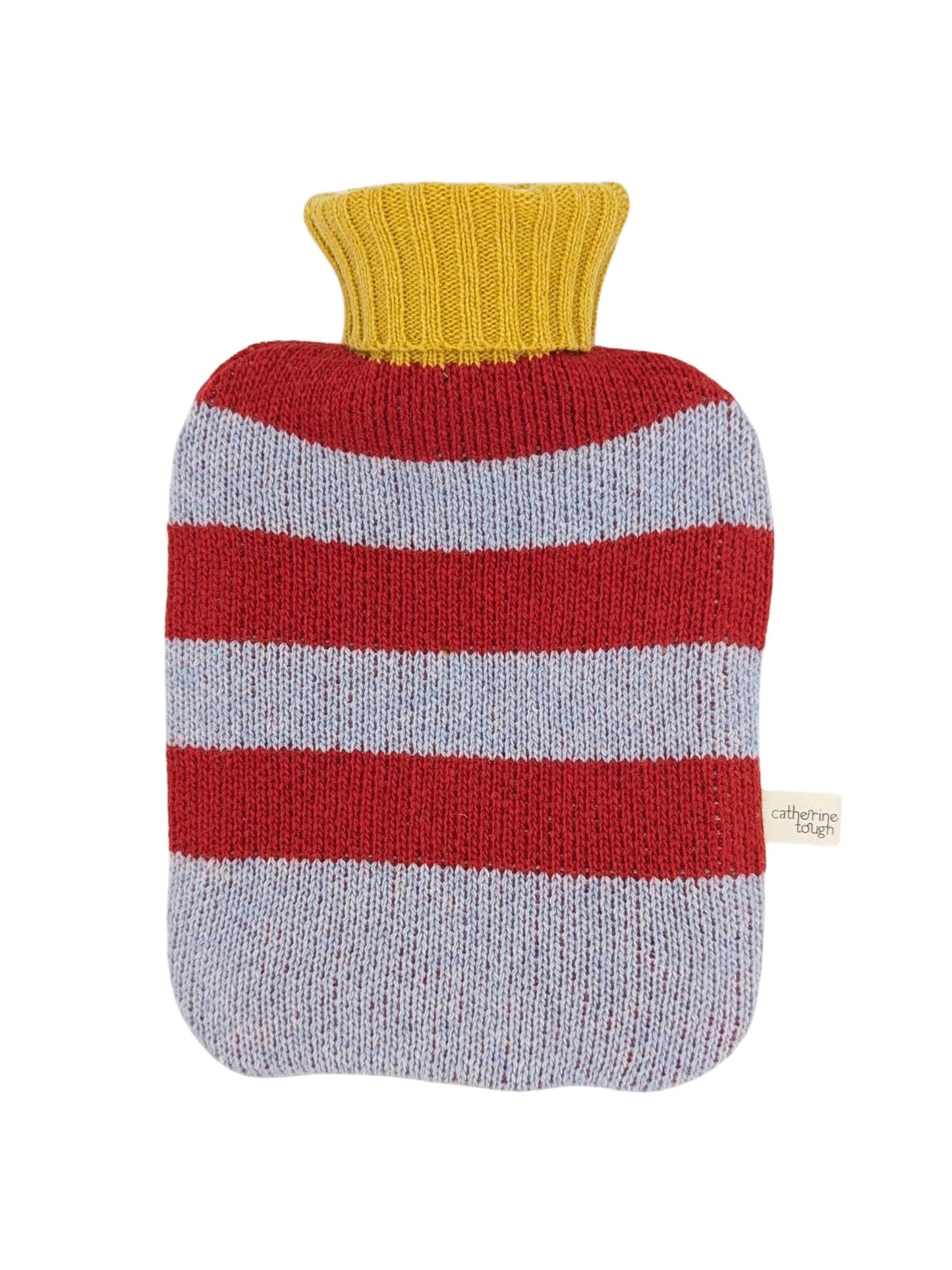 Red & Light Blue Stripe Mini Hot Water Bottle