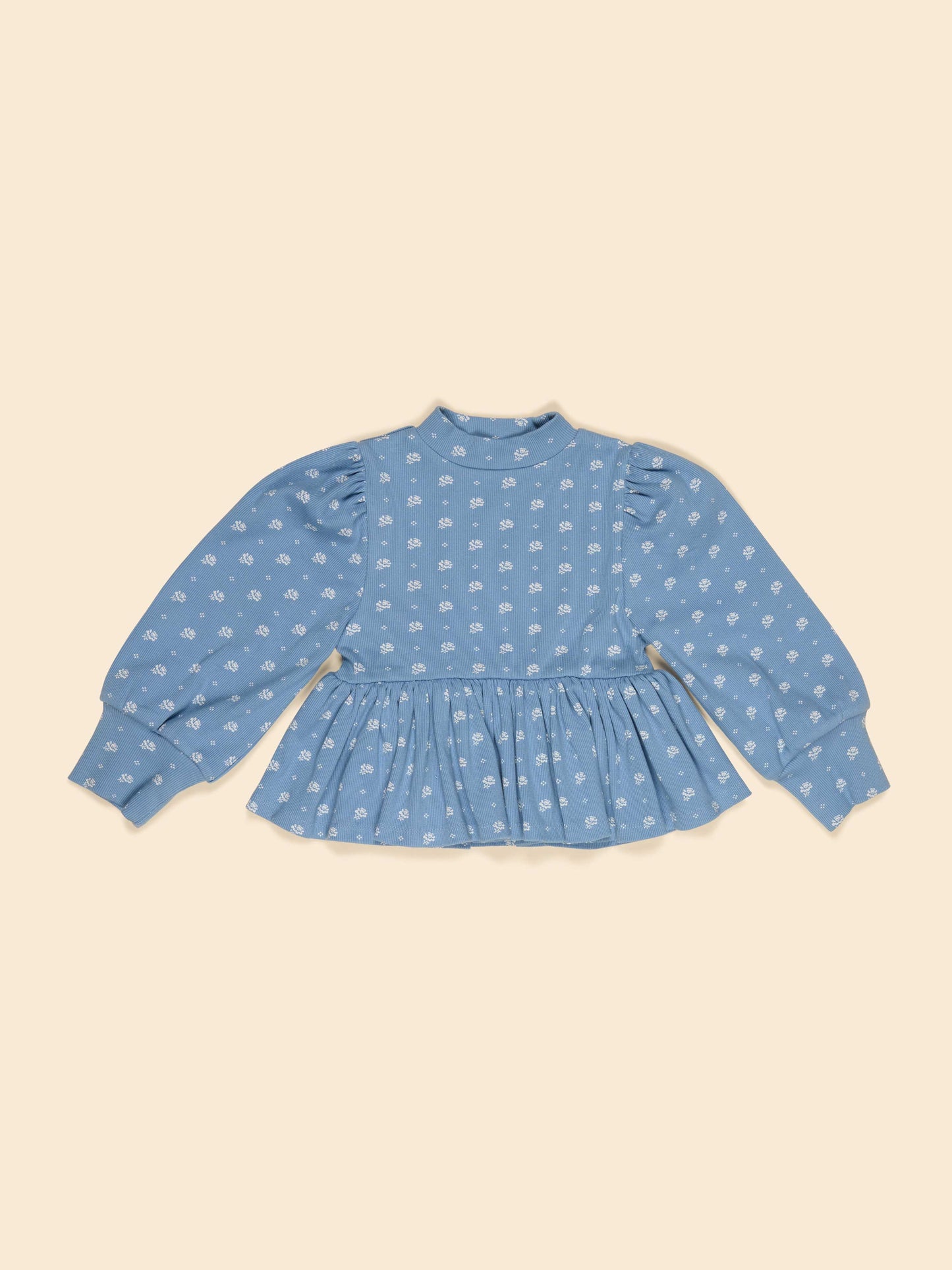 Mountain Calico Blue Mya Peplum Top