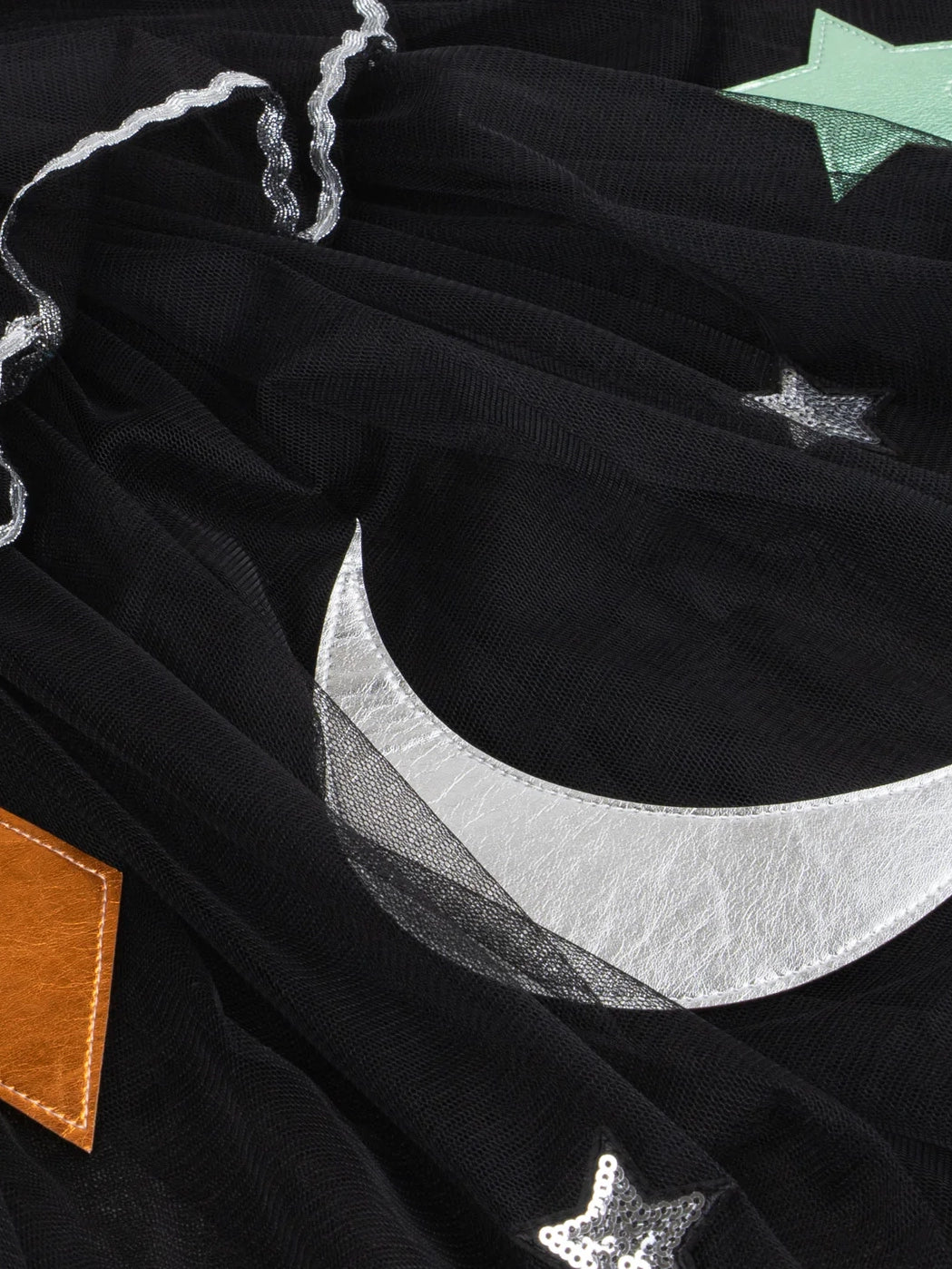 Tulle Appliqué Witch Cape, Hat & Wand