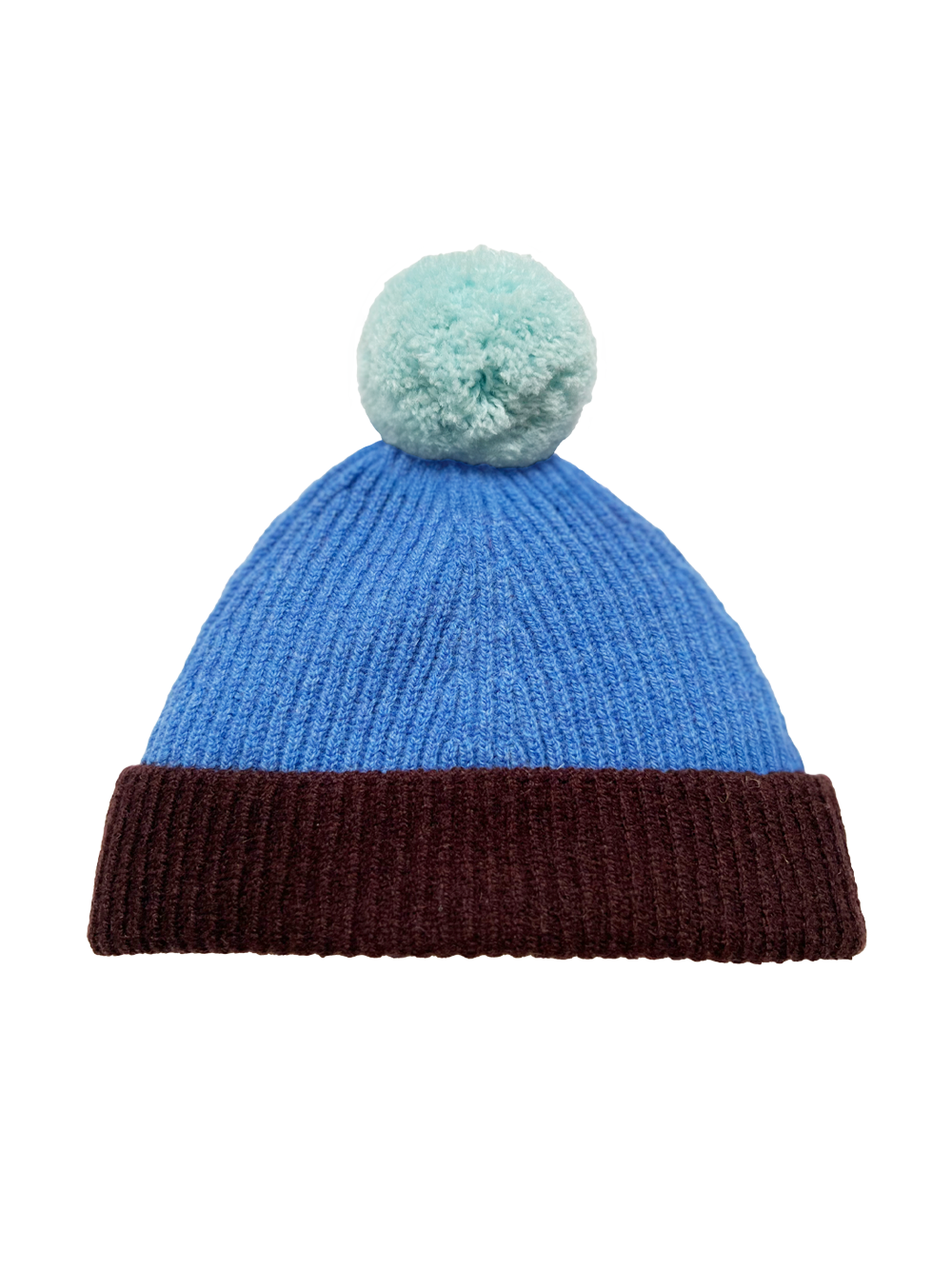 Mocha & Blue Kids Pom Hat