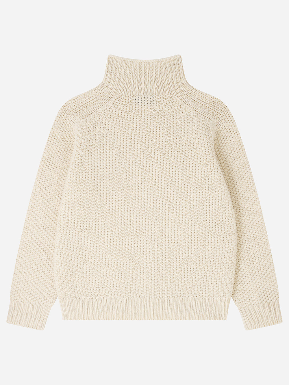 Ecru Moss Stitch Turtleneck Jumper