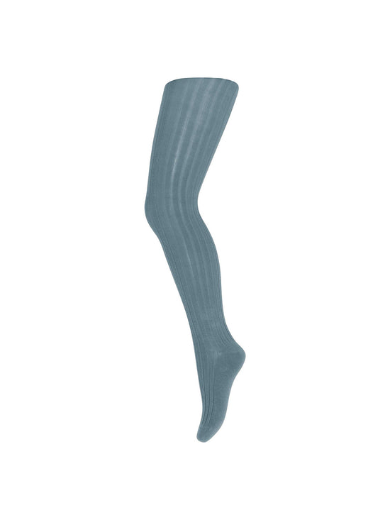 Load image into Gallery viewer, Provincial Blue Cotton Rib Tights
