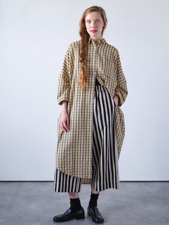 Mustard Check Shirt Dress