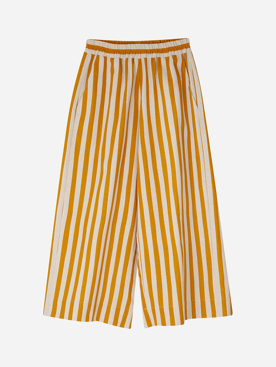 Load image into Gallery viewer, Mustard Yellow Stripe Wide Leg Trousers
