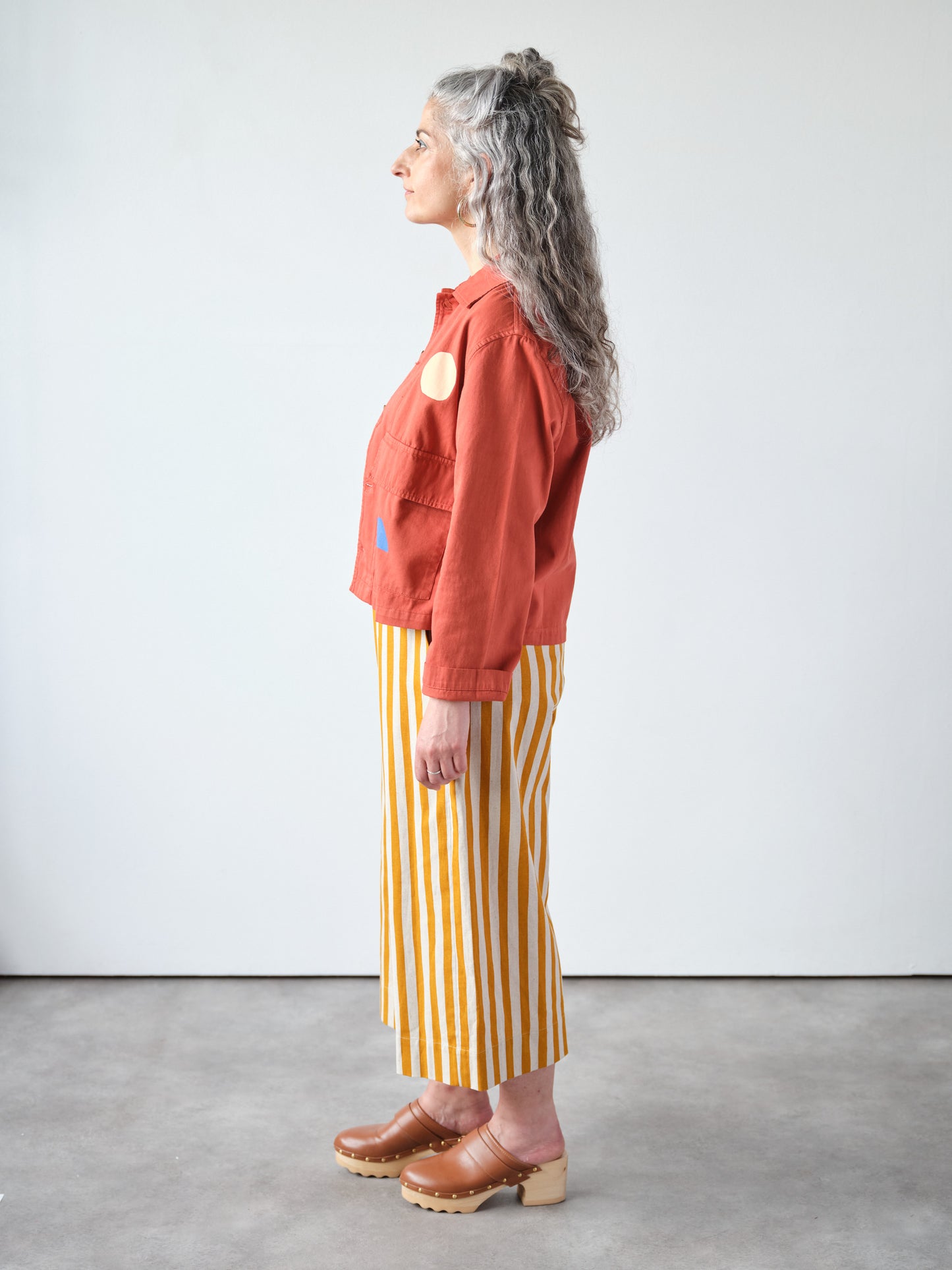 Mustard Yellow Stripe Wide Leg Trousers