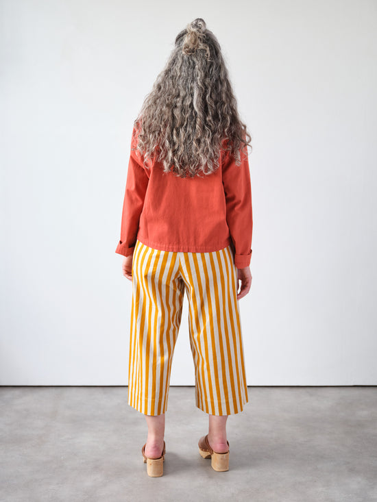 Mustard Yellow Stripe Wide Leg Trousers