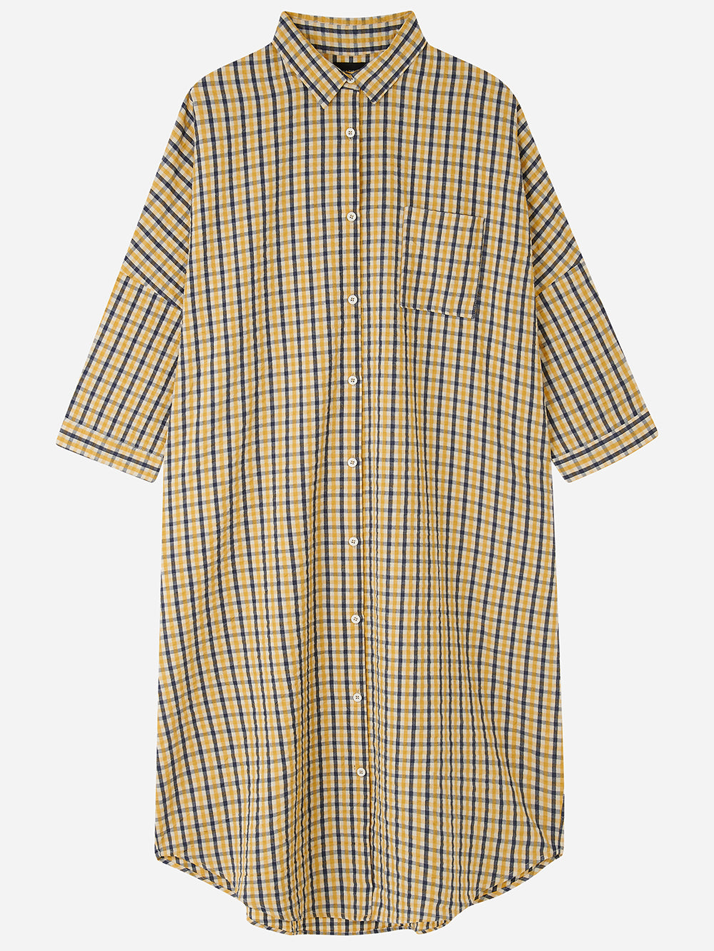 Mustard Check Shirt Dress