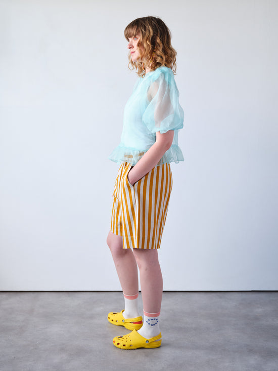 Mustard Yellow Stripe Shorts