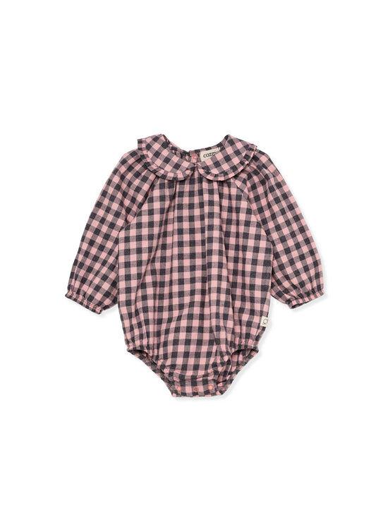 Pink Gingham Baby Romper