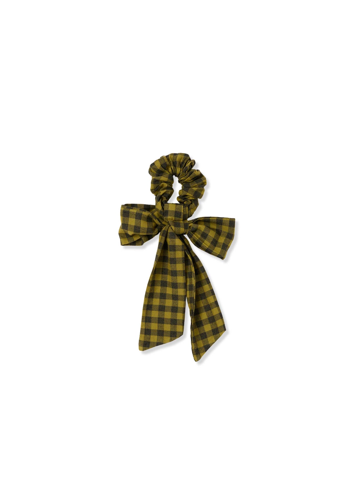 Green Gingham Bow Scrunchie