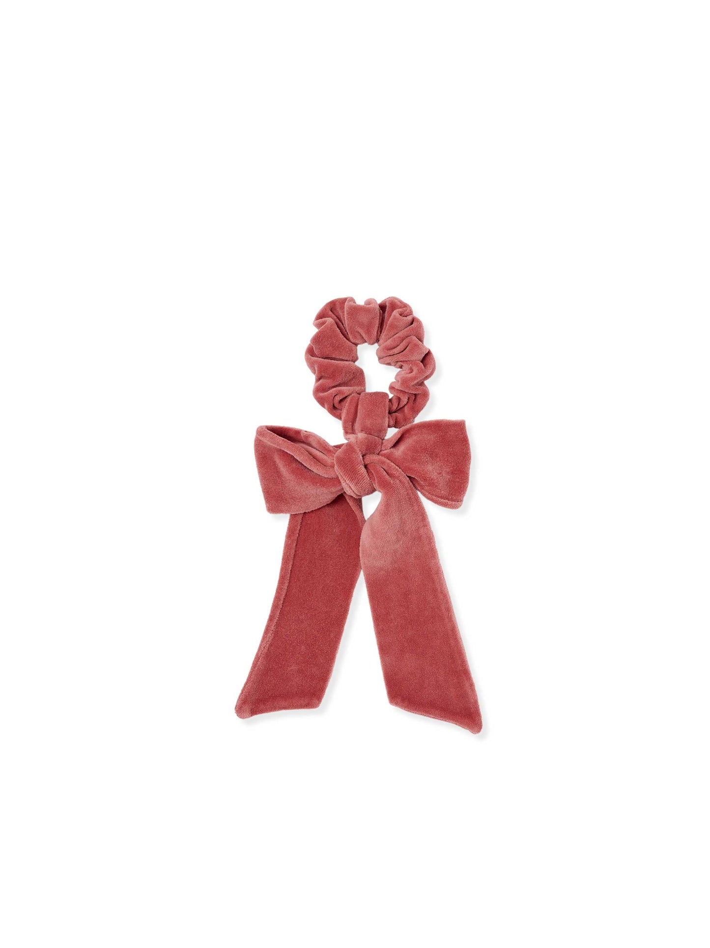 Rose Velour Bow Scrunchie