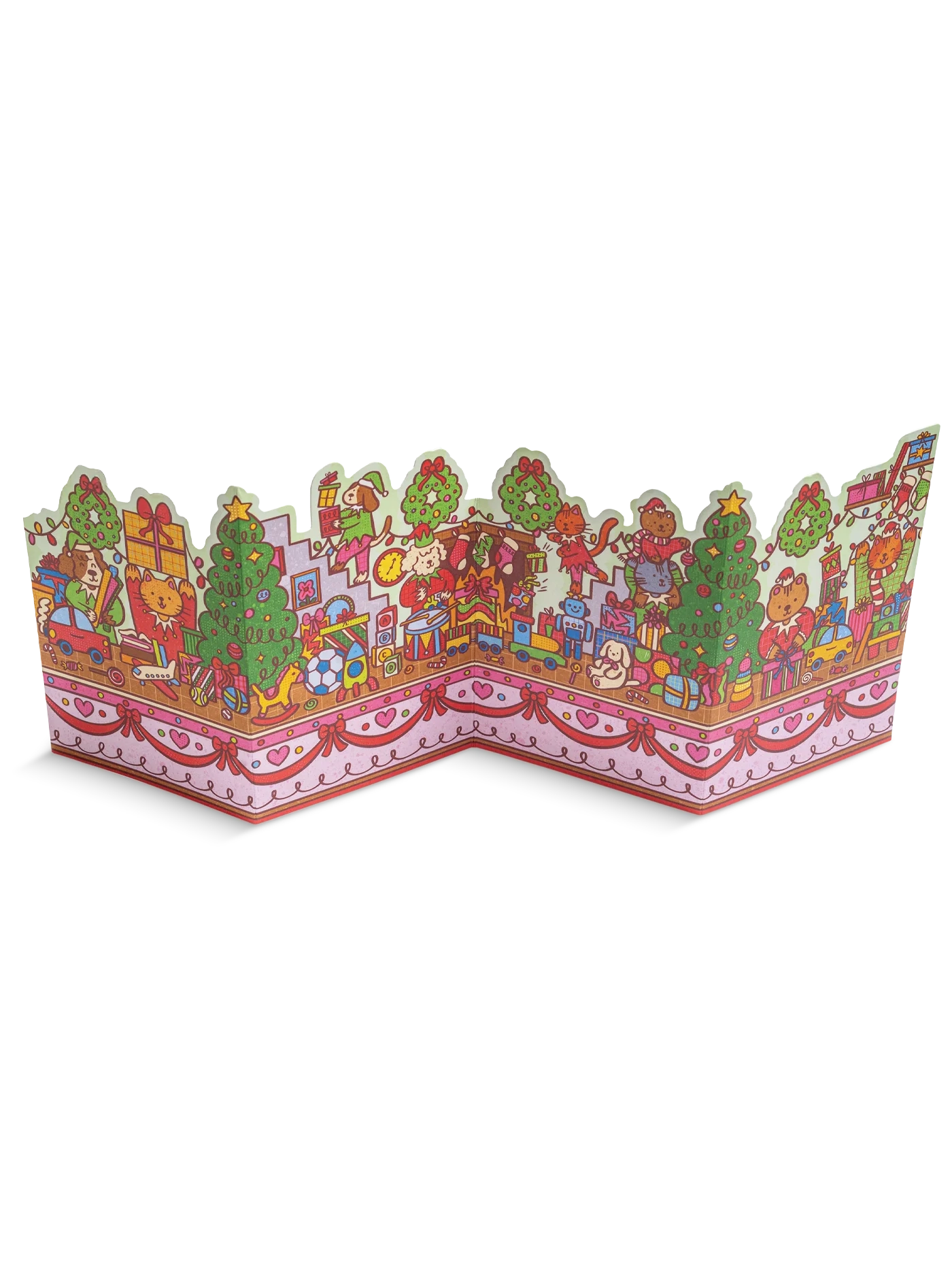 Elves Workshop Fold Out Concertina Christmas Card