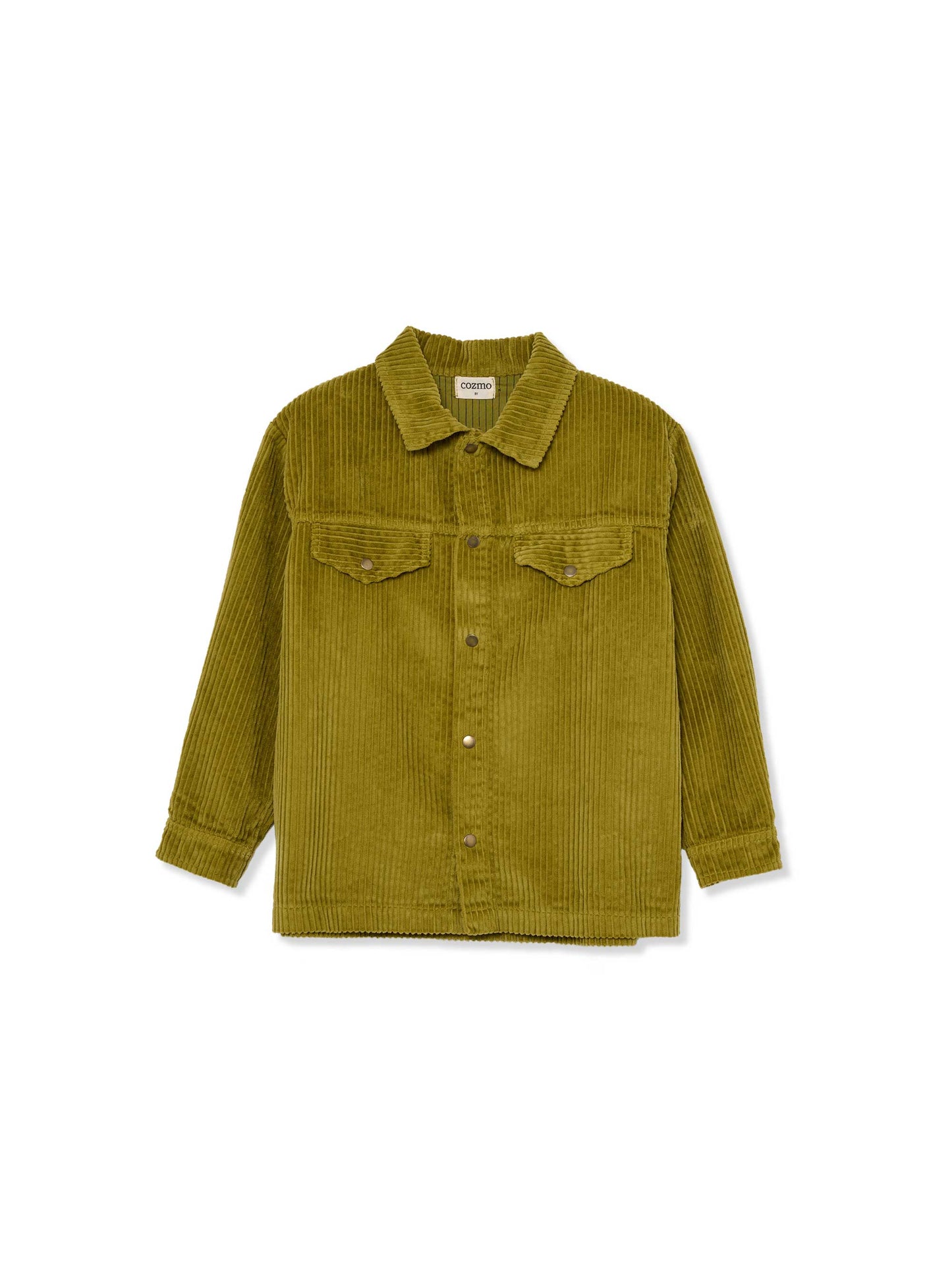 Green Organic Cord Overshirt Jacket