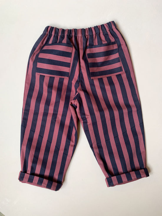 Load image into Gallery viewer, Brown &amp;amp; Navy Stripe Trousers
