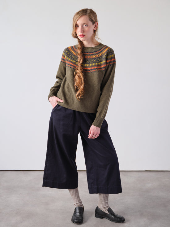 Navy Wide Leg Trousers