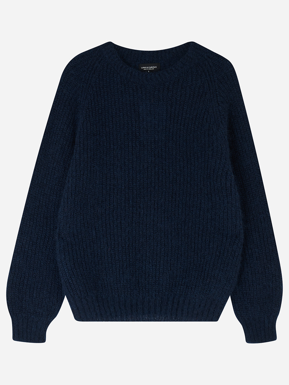 Navy Mohair Rib Sweater