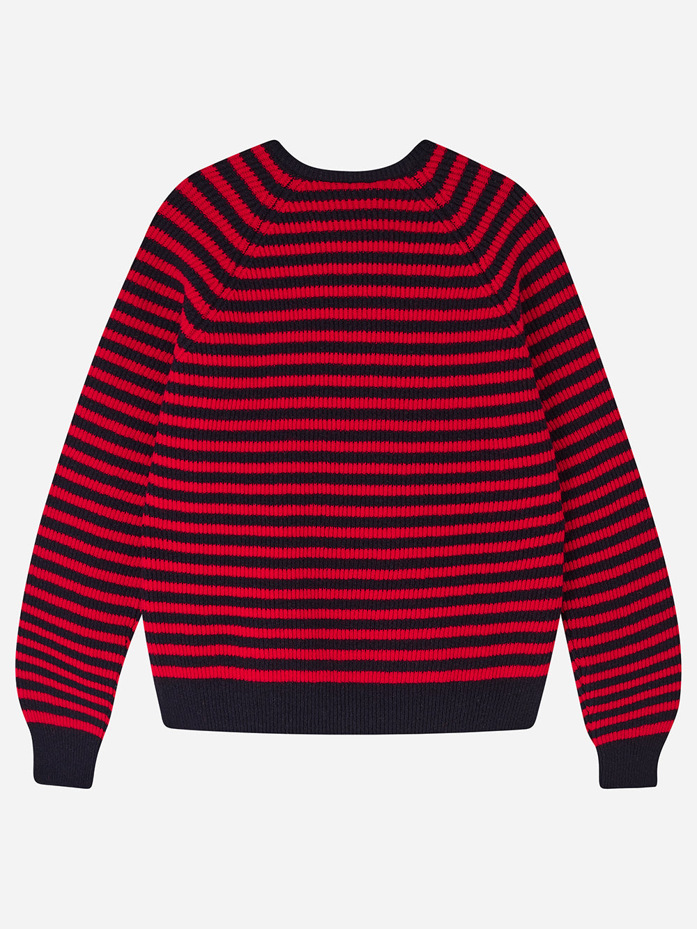 Navy & Red Stripe Rib Knit Jumper