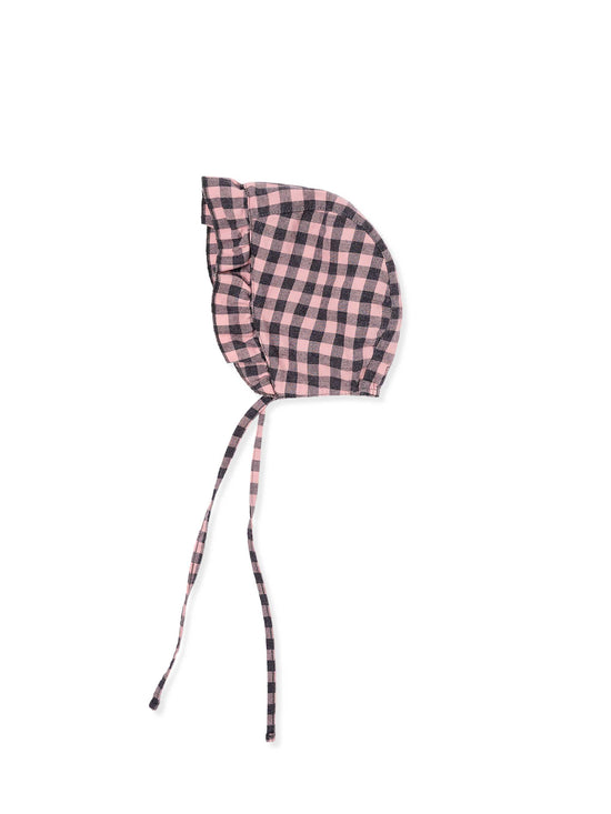 Pink Gingham Baby Bonnet