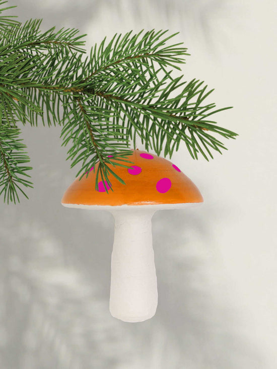 Ochre & Pink Toadstool Decoration