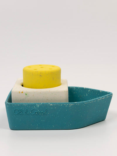 Yellow Upcycled Boat Bath Toy