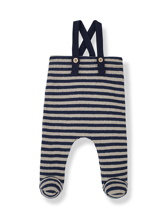 Ferran Navy & Taupe Stripe Overall