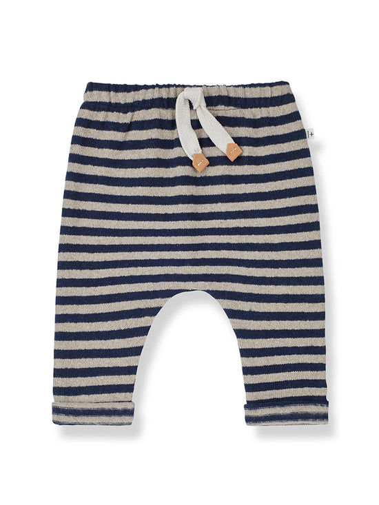 Tristan Navy & Taupe Stripe Trousers