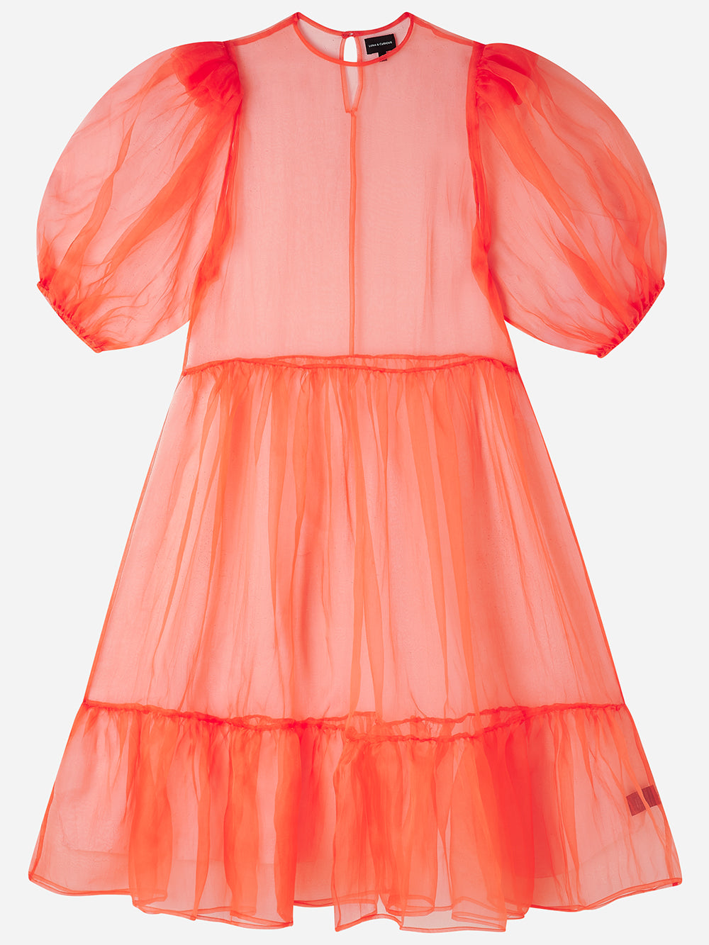 Orange Puff Sleeve Dress