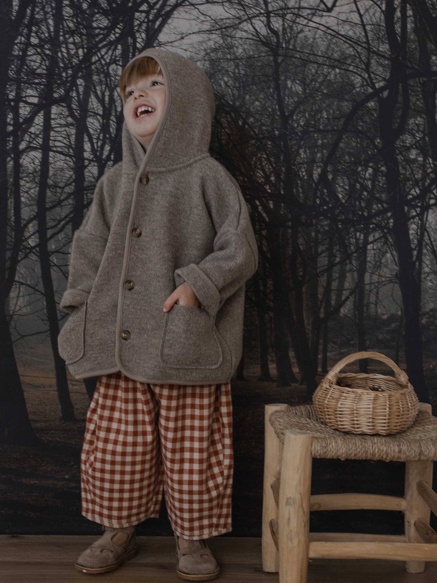 Paprika Gingham Barrel Pants