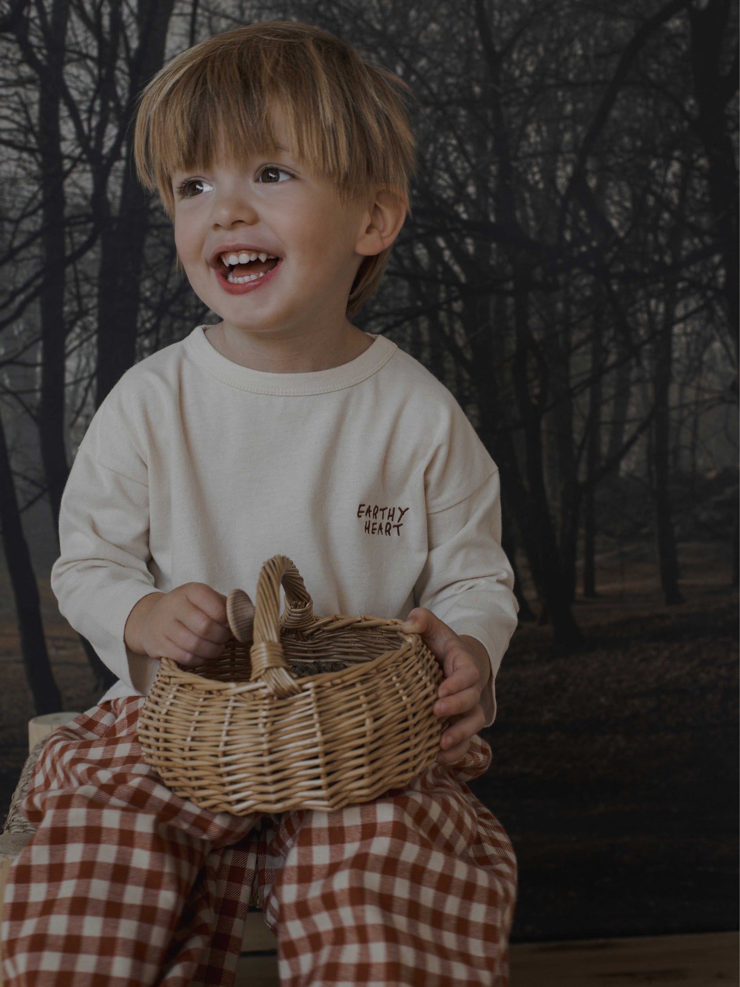 Paprika Gingham Barrel Pants
