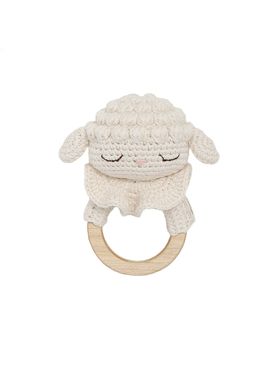 Lamb the Teething Ring with Bell