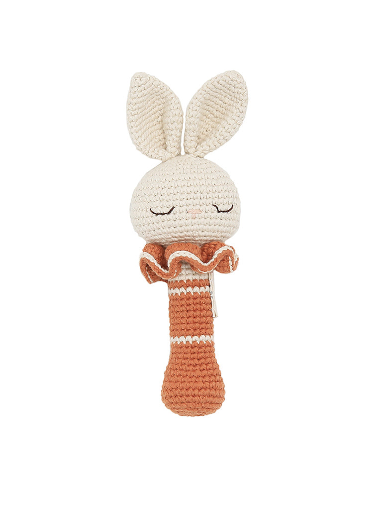 Terracotta Bunny Rattle with Bell