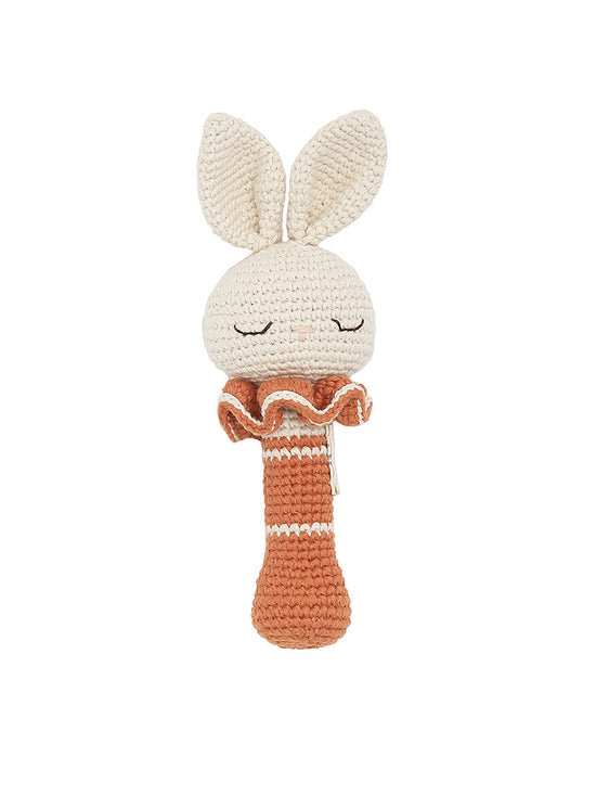 Terracotta Bunny Rattle with Bell