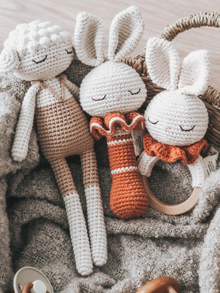Terracotta Bunny Rattle with Bell
