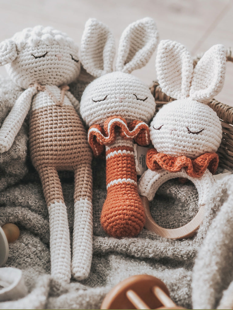 Terracotta Bunny Rattle with Bell