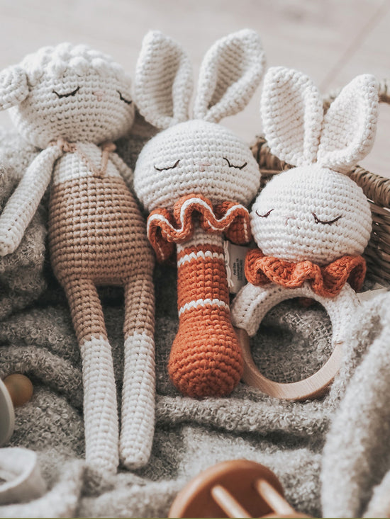 Terracotta Bunny Rattle with Bell