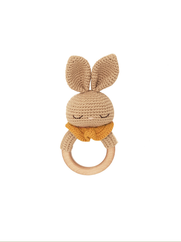 Beti the Bunny Teething Ring with Bell